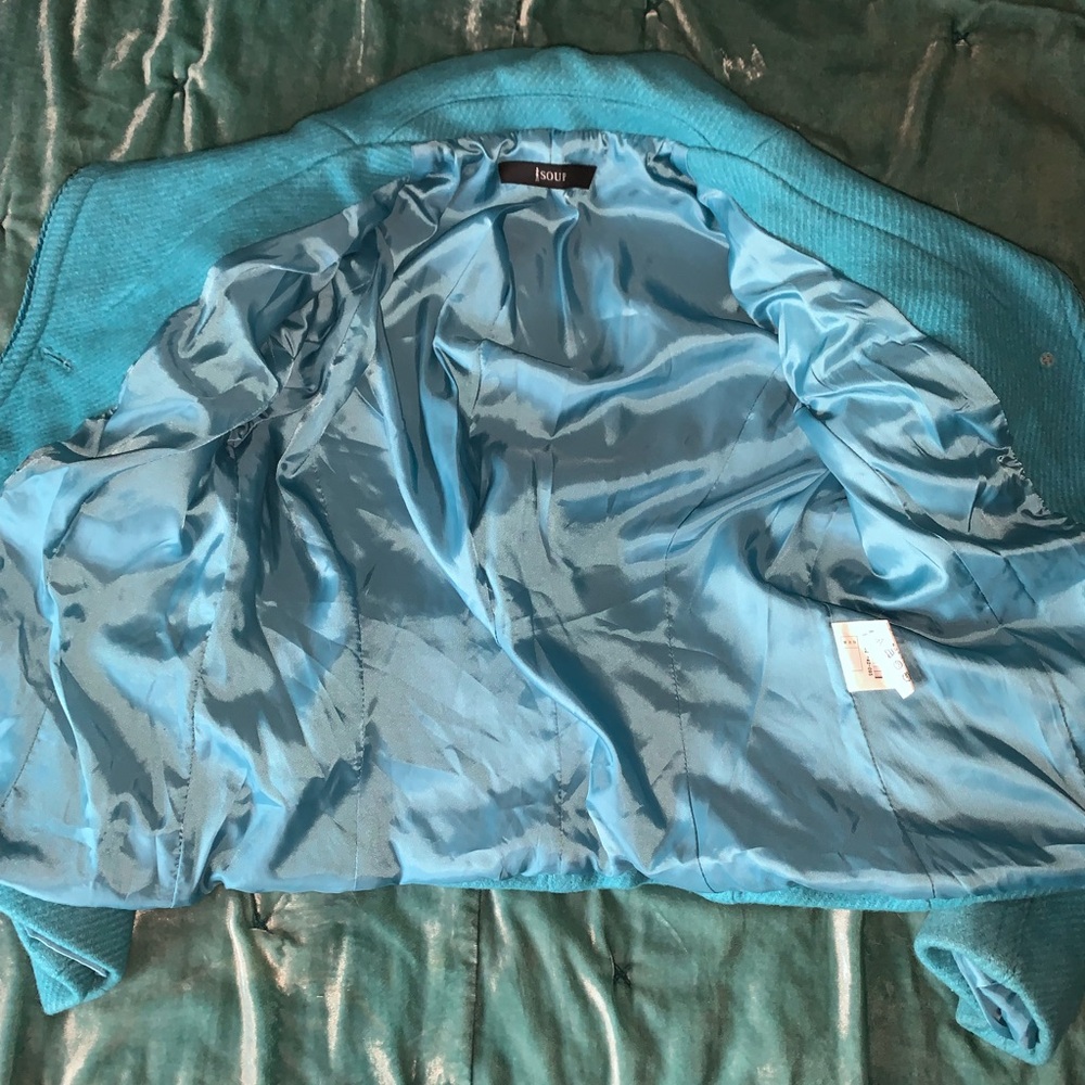 Chic Turquoise Button-Up Blazer - Picture 8 of 10